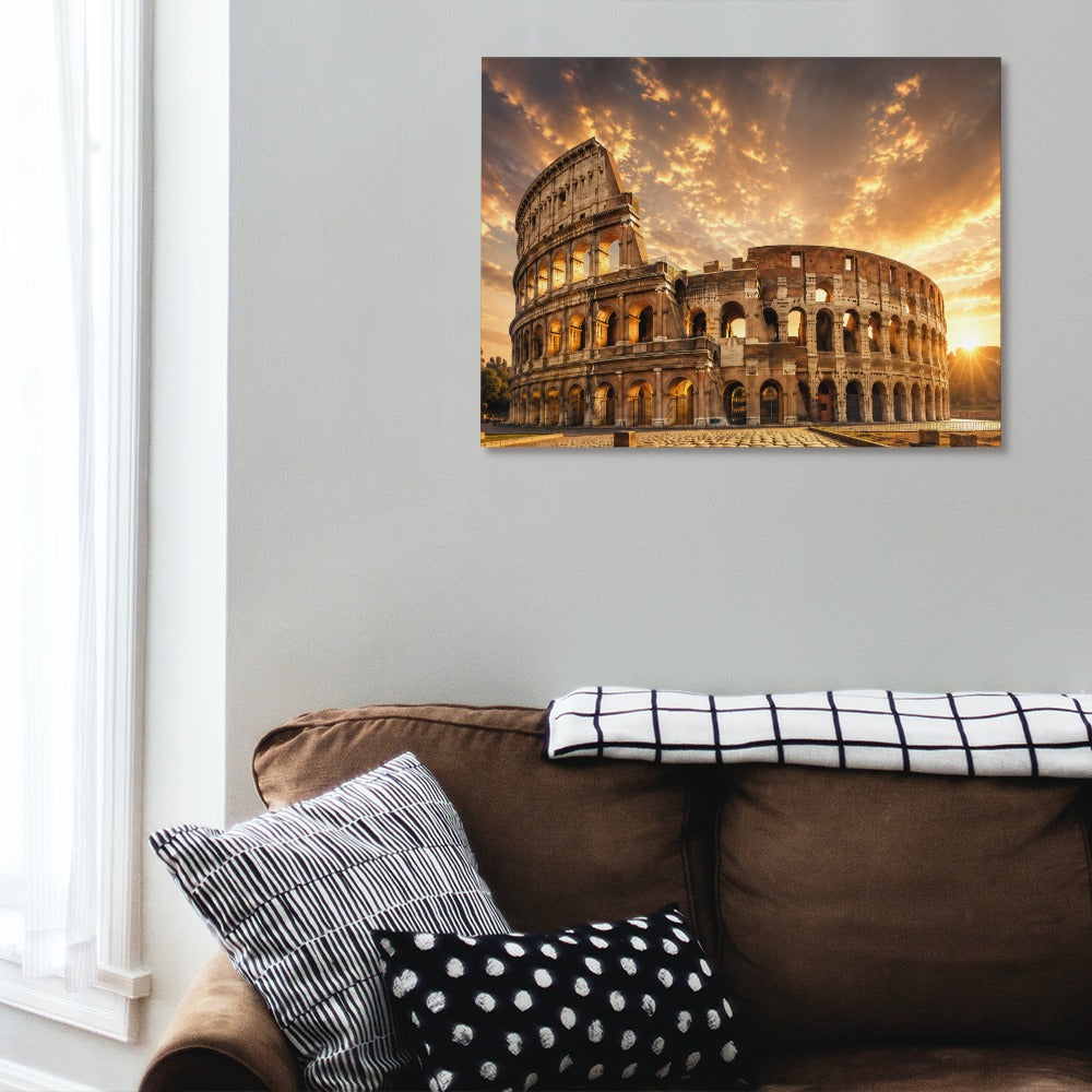 Colosseum Leinwanddruck Rom, 45x60 cm – Wandbild mit antiker Architektur und italienischem Flair.