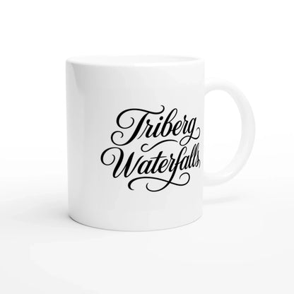 Triberger Wasserfälle Tasse – Keramikbecher mit Schwarzwald-Motiv, glänzend weiß