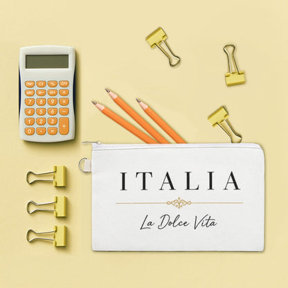 La Dolce Vita Kosmetiktasche – italienischer Stil mit Italia-Motiv (Vespa, Zitronen, Küstenflair)