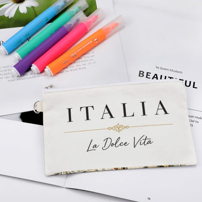 La Dolce Vita Kosmetiktasche – Italian Style mit Italia-Motiv und Schriftzug La Dolce Vita