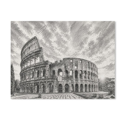 Colosseum Leinwanddruck Rom – Wandbild 45x60 cm mit detailierter, farbstarker Colosseum-Ansicht auf Canvas.