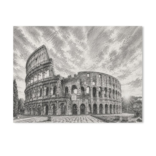Colosseum Leinwanddruck Rom – Wandbild 45x60 cm mit detailierter, farbstarker Colosseum-Ansicht auf Canvas.